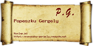 Popeszku Gergely névjegykártya